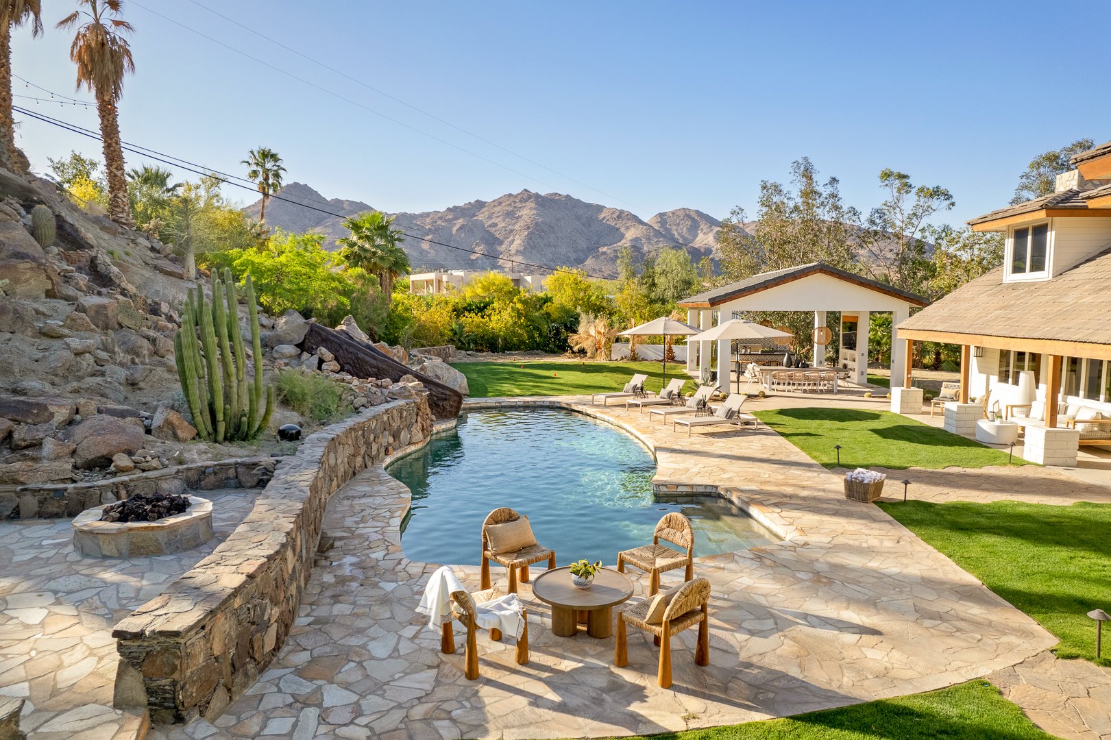 Resort Estate Pool with Mountain Views and Cabana